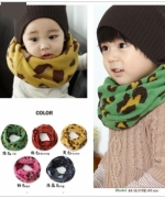 韓國品牌 寶寶 豹紋 雙層針織脖圍
